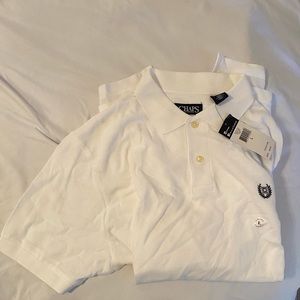 Chaps white collared short sleeve polo shirt